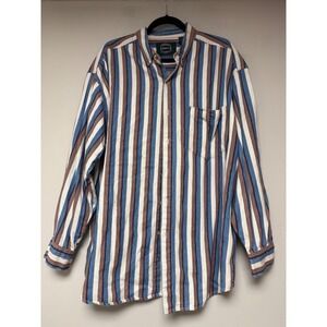 Brut‎ Mens Extra Large XL Striped Long Sleeve Button Up Shirt Casual Top